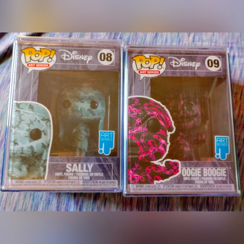 Funko Oogie Boogie and Sally pops
